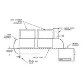 325 gallon reverse flow smoker plans main assembly drawing, square firebox right