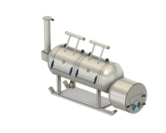 cad image of a 250 gallon smoker