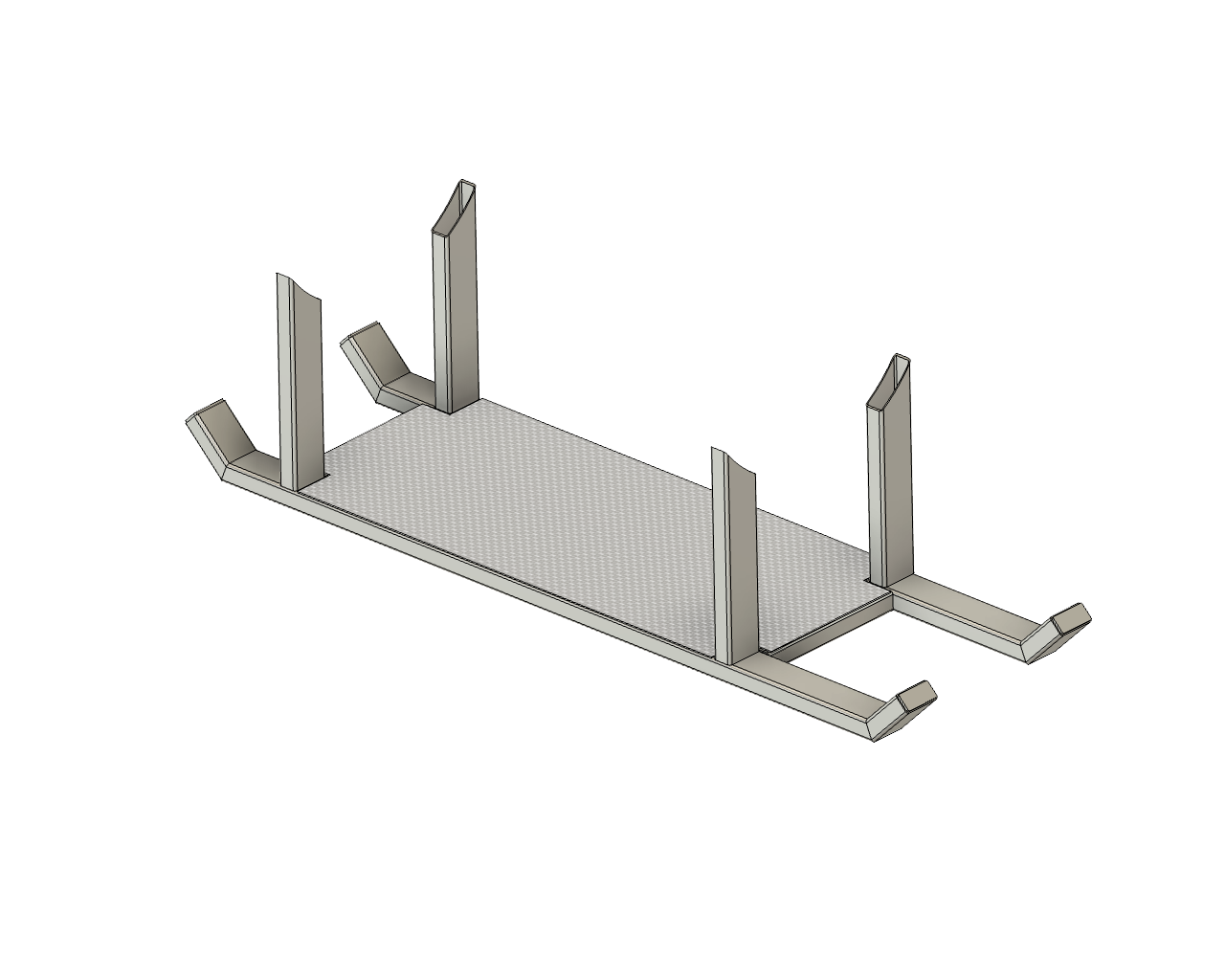 cad image of a sled for a smoker