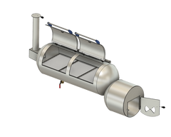 cad image of a 250 gallon smoker