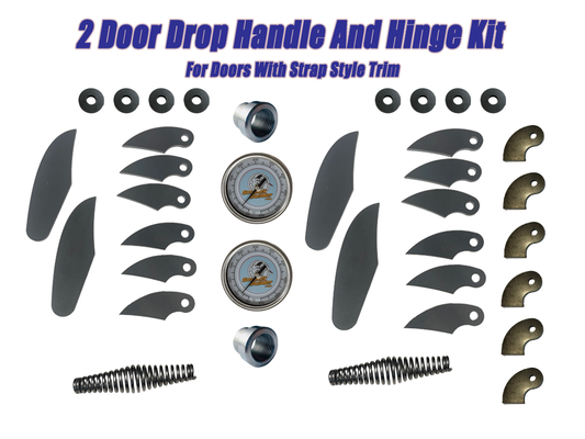 hinges, handles, and thermometers kit for 2 door smoker