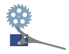 cad image of pawl ratchet assembly