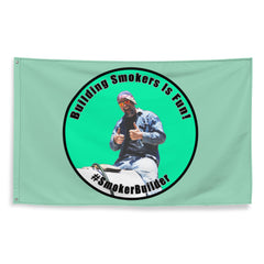 frank sitting on a tank logo on a flag