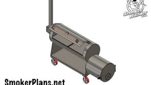 21.5 Inch Outer Dimension By 58 Inch Long Tank Offset Smoker Plans With Scoop Baffle