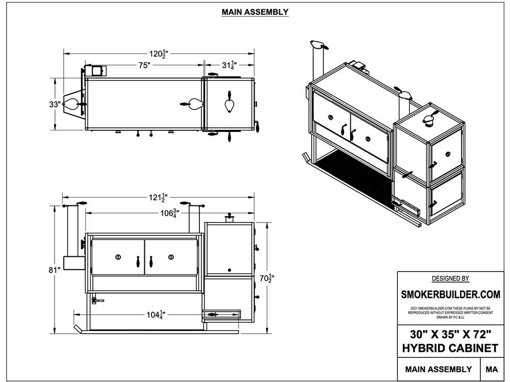 DIY Smoker Plans- 30 Deep By 35 Tall By 72 Wide Hybrid Offset Smoker Completely Insulated!