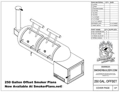 250 Gallon Offset Smoker- 30 Inch Diameter By 87 Inch Long Tank With Scoop Baffle