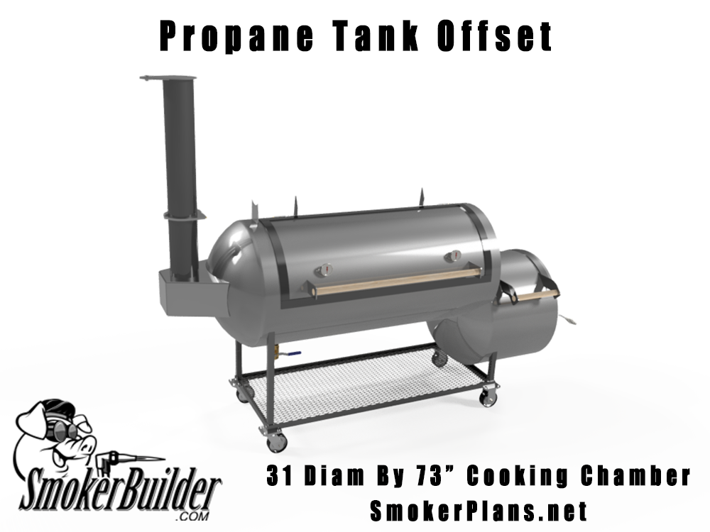 30 Or 31 Diameter By 73 Long 250 Gallon Propane Tank Offset Round Firebox Right Side With Scoop Baffle