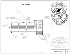 40" Diameter By 183" Long Pipe Reverse Flow Smoker Square Fire Box Right Side With Warmer