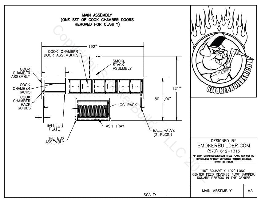 center feed reverse flow smoker blueprint