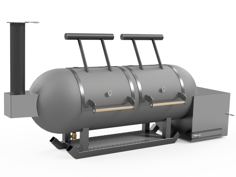 1900 Liter Metric Offset Smoker Grill With Scoop Baffle