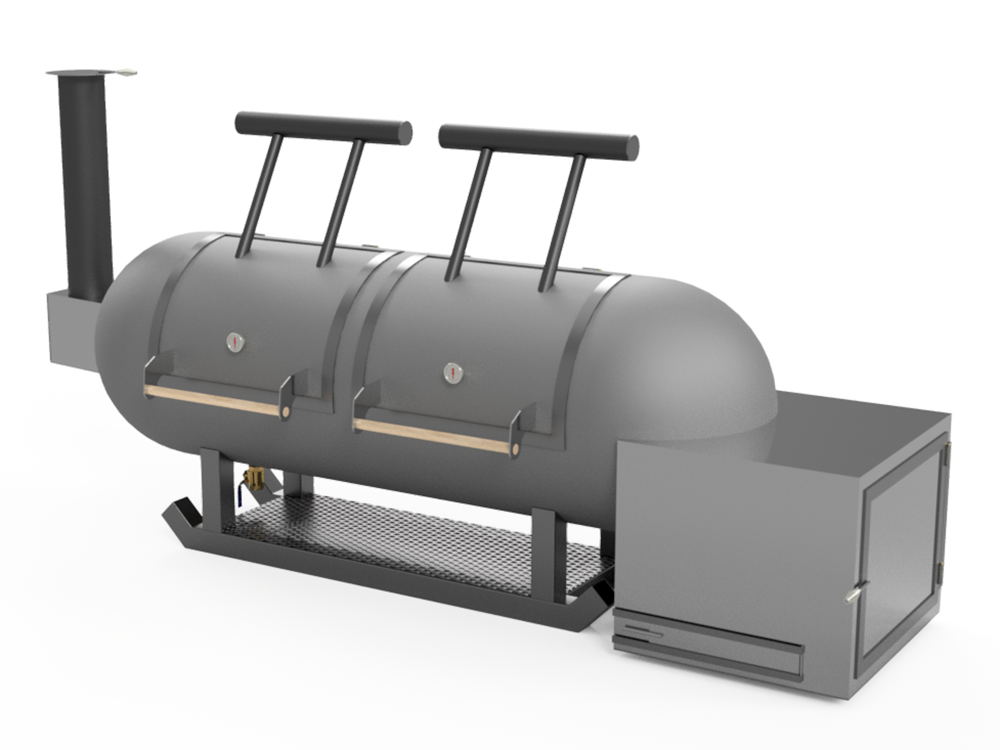 1900 Liter Metric Offset Smoker Grill With Scoop Baffle