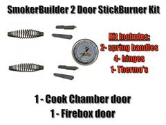 hinges, handles, and thermometer for 2 door smoker