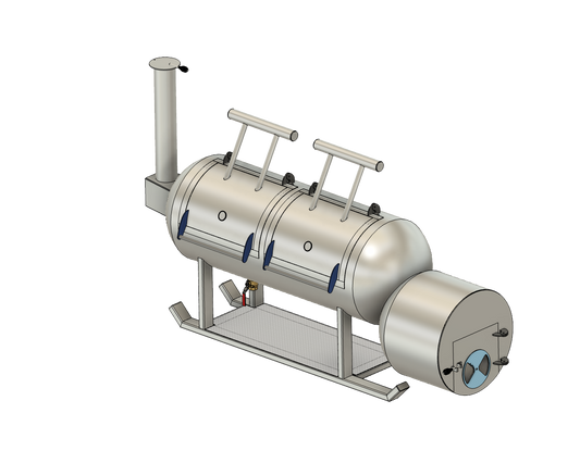 cad image of a 250 gallon smoker