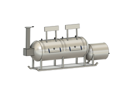 3d cad image of 500 gallon offset smoker