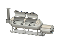 3d CAD image of 500 gallon offset smoker