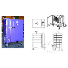 Gravity feed double pan cabinet smoker built from these plans, with assembly drawing