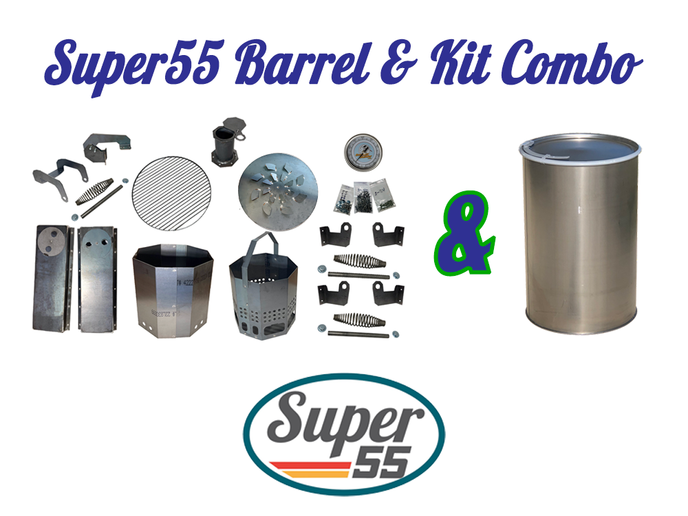 super55 drum smoker parts kit with 55 gallon barrel