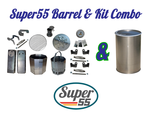 super55 drum smoker parts kit with 55 gallon barrel