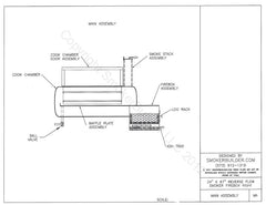 24" dia by 67" Reverse Flow smoker square firebox right 1 door