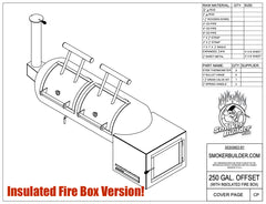 250 Gallon Offset Smoker Insulated Fire Box Right Side With Scoop Baffle