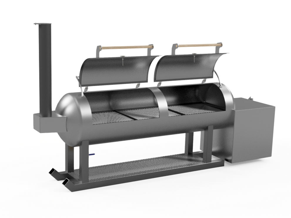 325 Gallon Offset Smoker Insulated Fire Box Right Side With Scoop Baff# ...