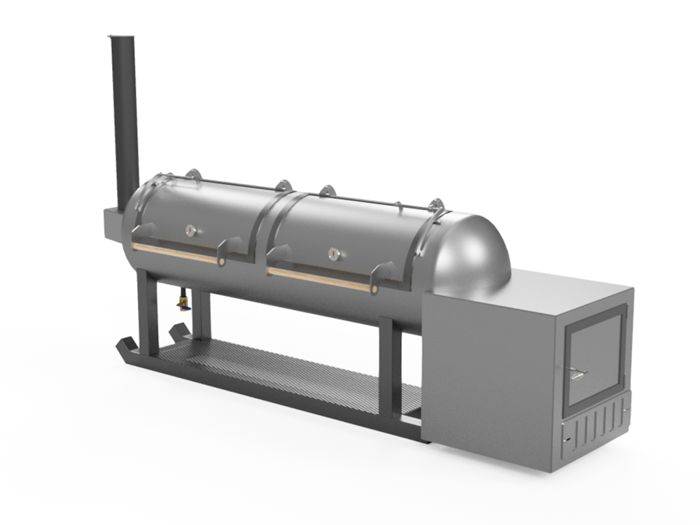 Offset top smoker firebox