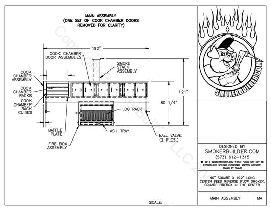 center feed reverse flow smoker blueprint