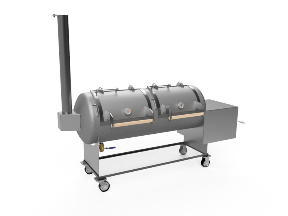 500 Liter 61mm Diameter By 180mm Long - Offset Smoker Grill With Scoop Baffle