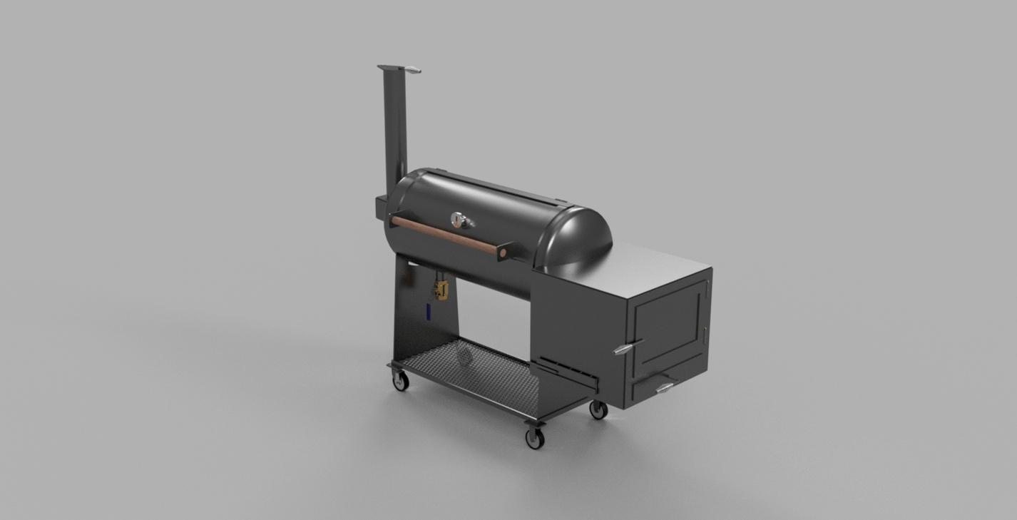 60 Gallon Offset Smoker 20 Inch Diameter By 50 Inch Long Tank With Sc