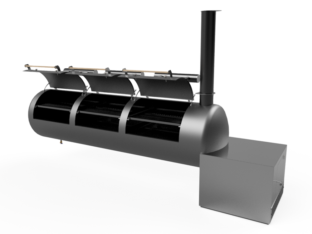 60 Inch Diameter By 240 Inch Long Reverse Flow Smoker Plans Fire Box Right