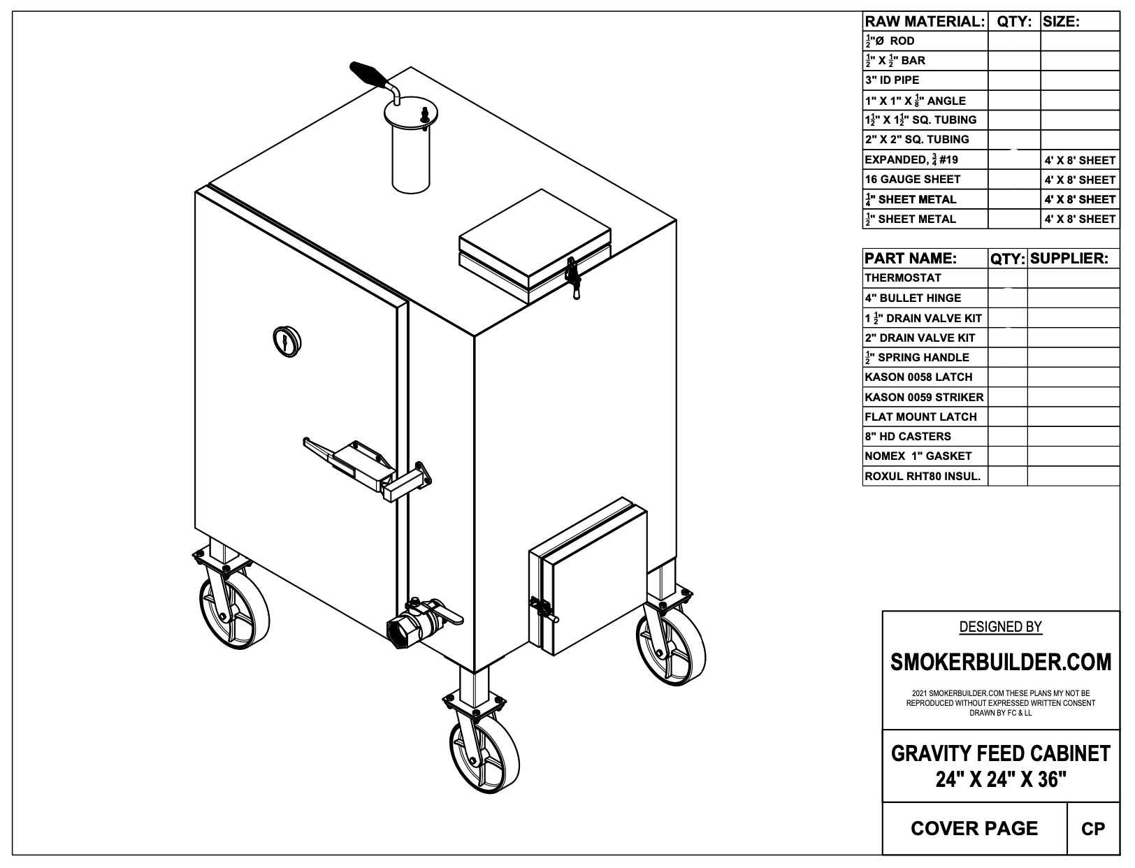 Gravity feed top smoker plans