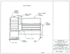 30" Diameter By 72" Long Pipe Reverse Flow square firebox left side